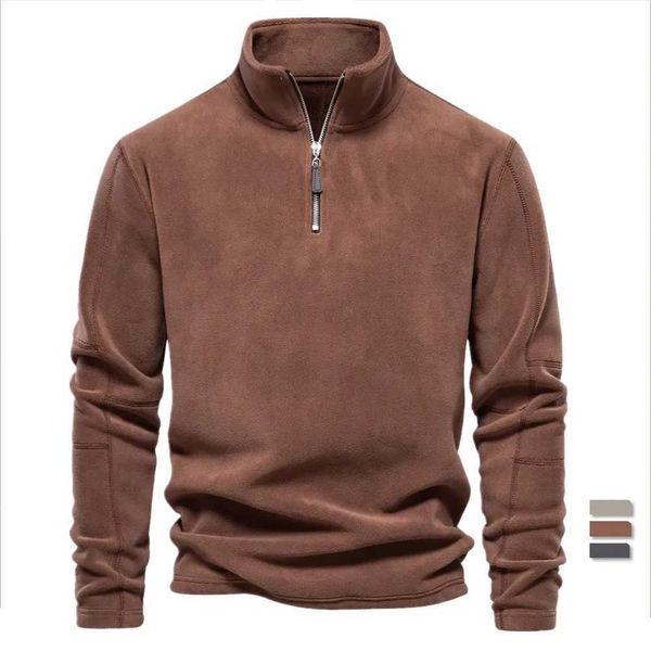 Herren Hoodies Sweatshirts Y2K Herren Marke Qualität verdicken warmes Fleece -Tracksuit Jacke Reißverschluss Hals Pullover Basketball Sweatshirt Blusa de Frio Maskulino 240424