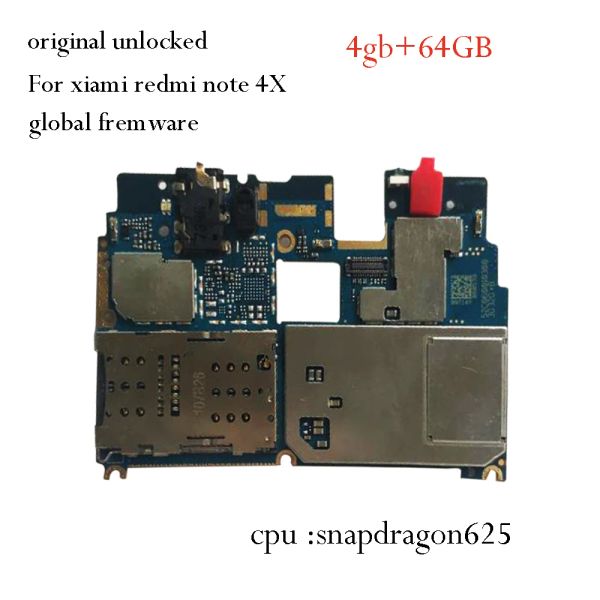 Schaltkreise Originales Mainboard für Xiaomi Redmi Note 4x Hinweis 4 Globale Version 4+64 GB Snapdragon 625 Motherboard Frimware Miui Note4X