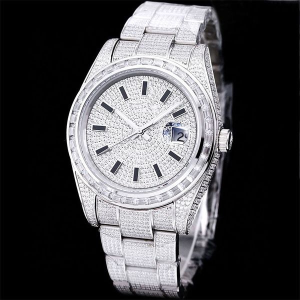 Männer 41mm Uhr Sapphire Automatische mechanische Bewegung Lady Siery Uhren hochwertige Diamantarmband Designer Armbandwatch Montre de Luxe