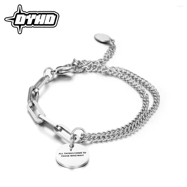 Link braccialetti unisex round scheda giunzione braccialetto donna gotica uomo punk gioielli hip hop accessori di moda