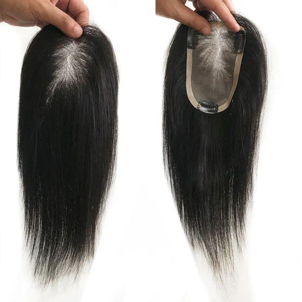 Toppers 9x14cm Mono Base Kadınlar Topper Doğal kafa derisi üst taban Virgin Düz Eurpean Saç Parçaları Saçlar için Saçlar