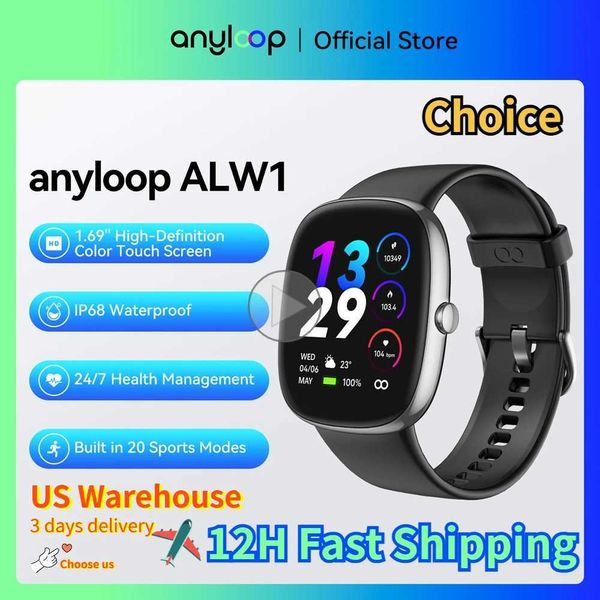 Orologi da polso Anyloop Alw1 Smart Watch 20+Modalità sportiva Chiamata Bluetooth Smartwatch 1.69 AMOLED display AMOLAD INFROOPROUR OUTDOOR SMARTHWHATCH 240423