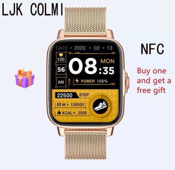 Orologi LJK Colmi NFC GT50 Smart Watch da 1,69 pollici HD CHEAT FREE BLUETOOTH CALL SPORT STAMTWATCH per Android iOS Xiaomi PK P28 Plus Max