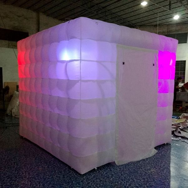 LED portatile a LED gonfiabile con la cabina di sfondo della tenda cubo di illuminazione per eventi per feste di nozze