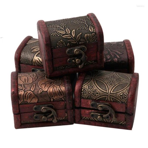 Ювелирные мешочки для восточных и аксессуаров деревянная коробка небольшие ретро -сокровища