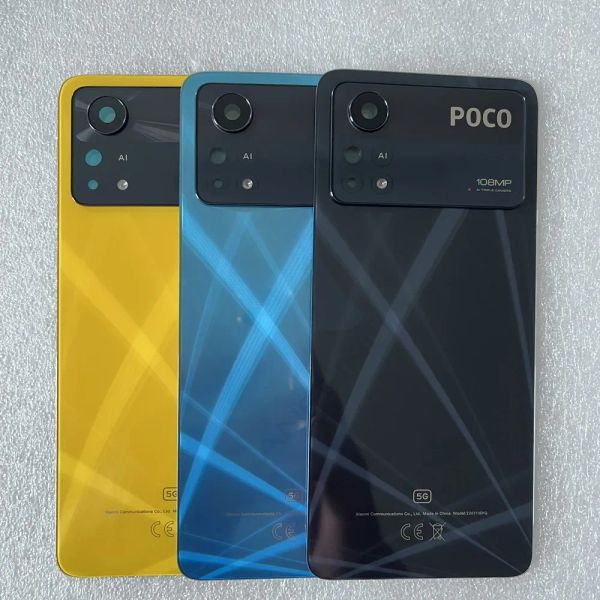 Frame Nuovo originale per Xiaomi Poco X4 Pro 5G Cover Battery Porta della batteria con parti di sostituzione del telaio dell'obiettivo della fotocamera