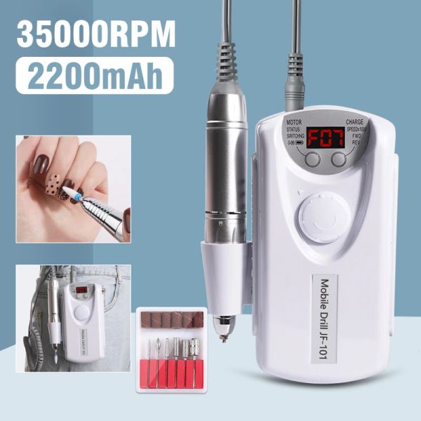 Bohrer Nagelbohrer 35000 U / min professionelle Drehmaschinenfräsen für Manicure Electric Electric -Schleiferdatei Geln Nägel Drills Motorpolierer