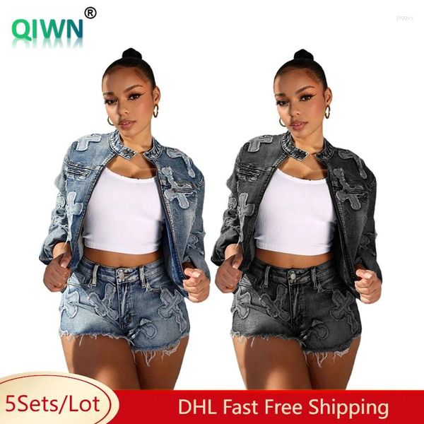 Traccettaci da donna 5Sets Bulk Bulk Wholesale Outfit Shorts Shorts Casual Zipper Shorts Shet Women Boutique Clothing Female 10734 10734