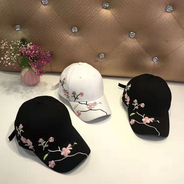 Blumenbaseballmütze, Pflaumenblütenhand -Baseballkappe, Waschbaummütze, Hut für Frauen, Sommerhut