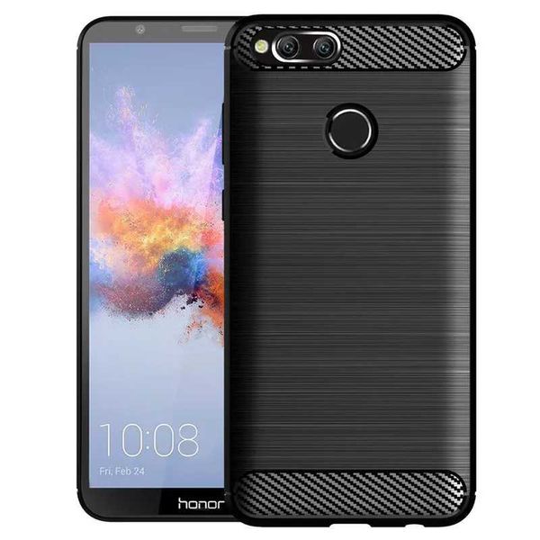 Mobiltelefonhüllen weiche TPU -Rüstungskoffer für Honor 7x Textur Stoßdichter Stoßfänger Silikon Hülle für Huawei Mate Se Soft Smart Phone Rückseite 240423