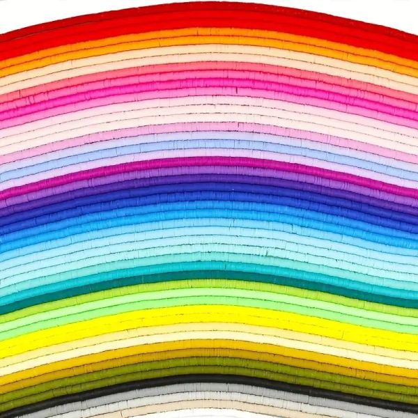 Fios 18240pcs Rainbow Polímero plano Kit de artesanato de argila de argila perfeita para jóias de colar de braceletes DIY Fazendo suprimentos de artesanato 48 cores