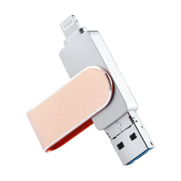 Laufwerke 3 in 1 USB -Flash -Laufwerk 8 GB/16 GB/32 GB/64 GB/128 GB Fotostift Pendrive für iPhone Flash -Laufwerk USB -Stick