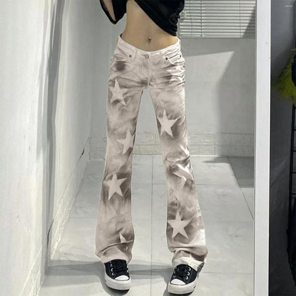 Jeans da donna Pantaloni larghi High Street Trend Personalità Stampa Vita bassa Tipo dritto Pantaloni cargo da donna casual Harajuku