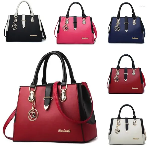 Bolsas de ombro senhoras de moda de moda de moda trabalha de escritório pu bola de couro feminina casual cor sólida senhora simples mensageiro