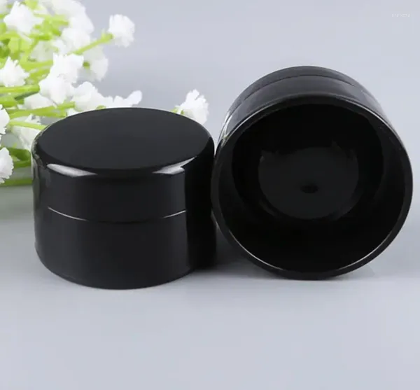 Bottiglie di stoccaggio all'ingrosso 1000pcs/lotto 5G Black Plastic Jar Cream Bottle Crema cosmetico Resistente ai raggi UV