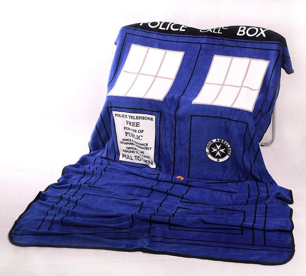 Doktor Who Cosplay TARDIS POLDISCHE BOX BLUE WEITE WARTE PLUSH Coral Fleece werfen Bettdecke Couch Teppich Halloween Accessoire1027128