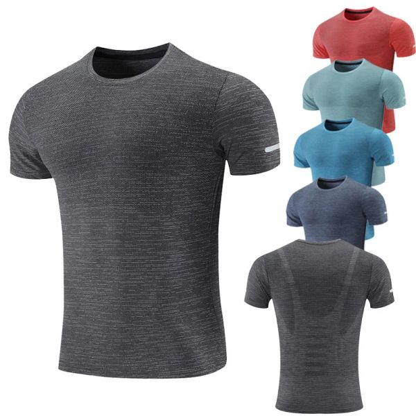 Magliette magliette camicie da ginnastica da uomo allenamenti di maglie da calcio allenamento causali 3d stampicatura rapida tee compressione estate nuove magliette