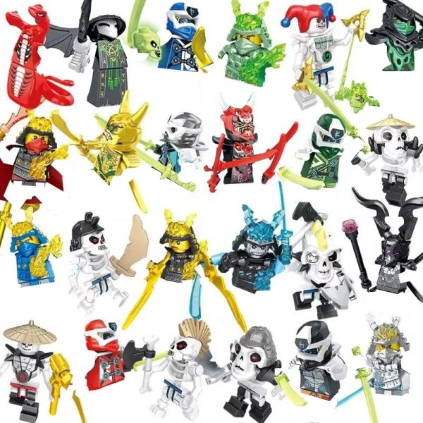 Bloco Ninja Masters of Spinjitzu Jay Cole Kai Zane Lloyd Mini Doll Building Blocks Bricks Kids Toys for Children Gift