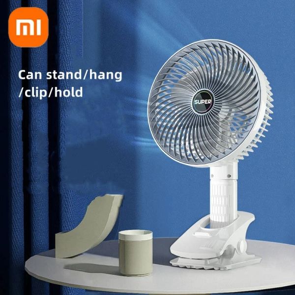 Mikrofone Xiaomi USB Lüfter Mini Tragbarer Clip -Fan Home Low Noise High Endurance Standby Handheld Electric Lüfter Home Office Desktop Lüfter