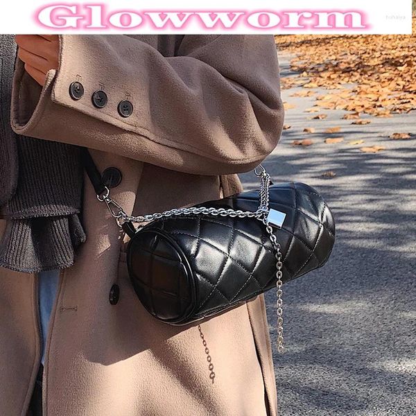 Bag 2024 Damenhandtaschen Boston Bags Ladies Lock Chain Messenger Plaid Leder -Schulter -Designer Kissen Clutch Bolsas