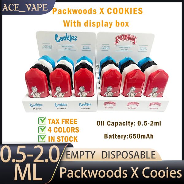 Biscoitos de biscoitos Twist Twist 650mAh Vape Oil Pen Cart Mini escondido 510 Thread Pré -aqueça Discreto