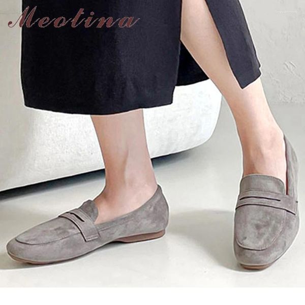 Lässige Schuhe meotina Frauen ausschlafen runde Zehen Flats flache präzise Marke Design Damen Fashion Spring Herbst Pink Grey Black 42