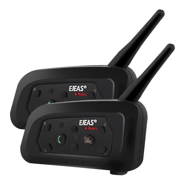 Acessórios EJEAS V6 Pro Bluetooth Motorcycle Helmet Intercom Headset com Comunicador de 1200m BT Interphone para 6 pilotos 1200m à prova de água