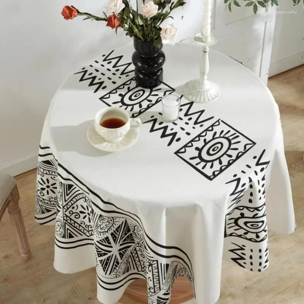 Tala de mesa de mesa Bohemian Geometry espessando espessamento de toque de mesa redonda frango para mapa de chá