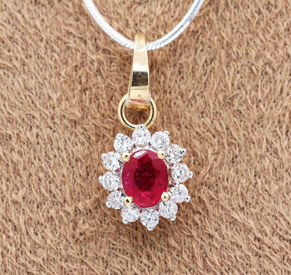 Preziosi preziosi Ruby e diamante 14K Giollo a mano in oro a mano in oro a mano in oro a mano per il grossista