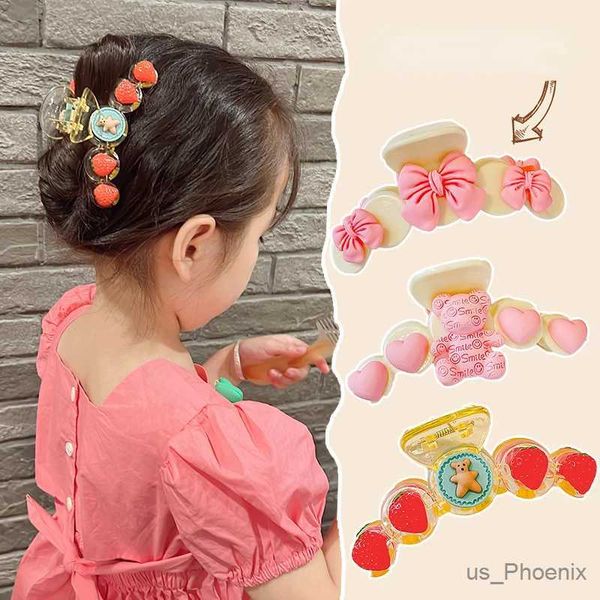 Accessori per capelli Nuovi bambini Cute Sweet Fruit Fruit Heart Thark Clip Hairpins ragazze adorabili artigli acrilici Clips per bambini Accessori per capelli