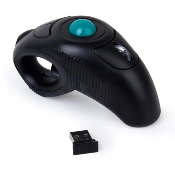 MICE Mini Trackball Mäuse Maus 10m2,4Hz USB -Handheld -drahtlosen optischen Trackball Ergonomic Design Finger für Android TV PC