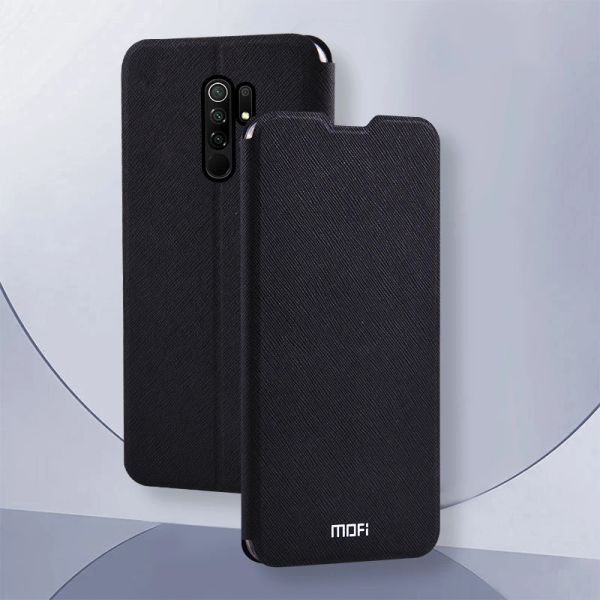 Xiaomi Redmi için Mofi İnce Kılıfları Kapaklar Xiaomi Redmi Not 9 KAPALI PU DERİ + TPU Silikon Telefon Fundas Fundas Coque