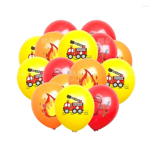 Partydekoration 10pcs Feuerwehrwagen Geburtstag Ballons für Kinder Rettung Themen Dekor Feuerwehrleiter