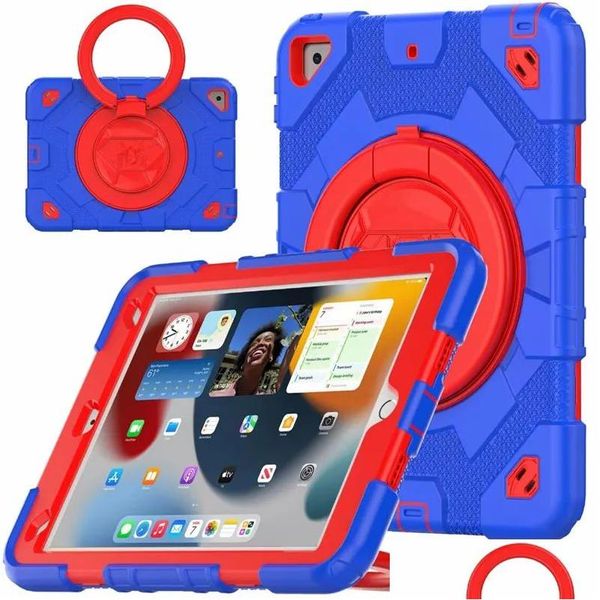 Tablet PC Cases Bags Mtifunction Kickstand iPad 3 em 1 Shell à prova de choque 360 fl ER Strap SN Protector para 10 10.9 10.2 Air4 Air5 Pr Dhy5b