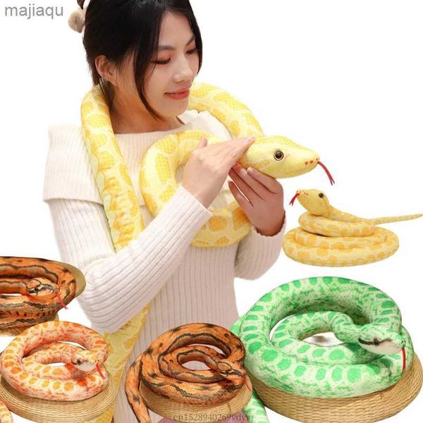 Плюшевые кукол фаршированная змея 300 см настоящая змея плюшевая игрушечная гигантская симуляция Boa Cobra Long Snake Plush Colrtive Decor День рождения подарки на день рождения 2404