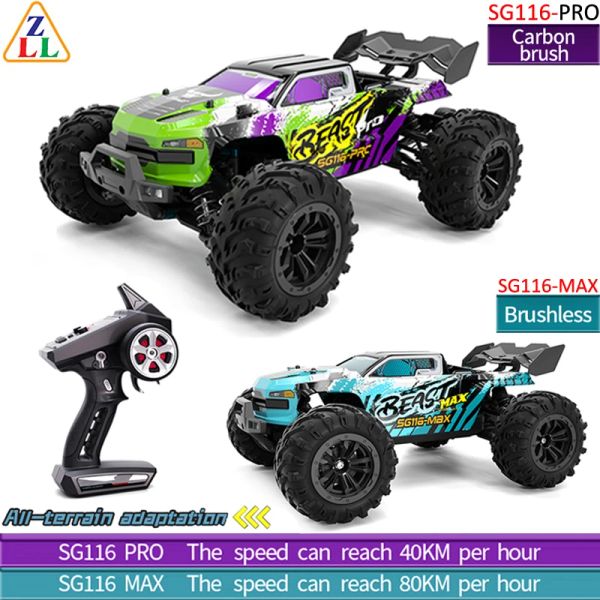 CARS SG116 PRO / SG116 MAX 1:16 4WD 80km / h de alta velocidade RC Car caminhão à prova d'água Drift Racing Car Brushless Electric Offroad Brinquedos