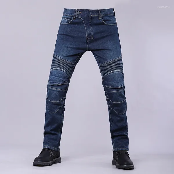 Jeans de vestuário de motocicleta, passeios de passeio ao ar livre Anti -Drop calças Slim Fit Racing Off Road Motorbike Troushers