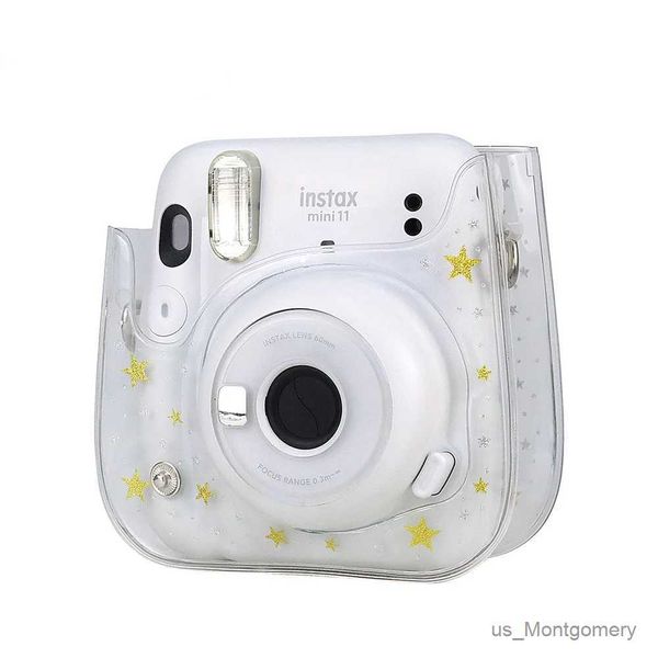 Kamera -Bag -Zubehör PVC Transparent Glitter Stars Kamera -Hülle für Fujifilm Instax Mini 11 9 Instant Kamera Schultergurtbag Beschütze Abdeckung Beutel