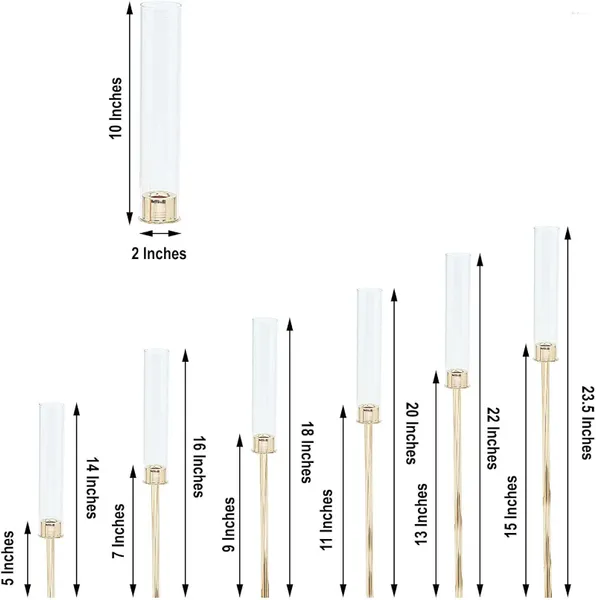 Titulares de vela de 24 polegadas de altura Candelabra titular de candidatos a vidro - Recepção de casamento Decorações de casa de jantar de recepção