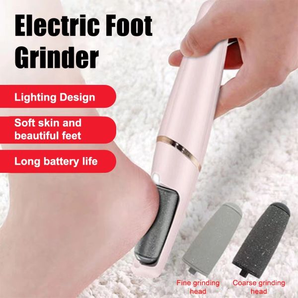 Massager Electric Foot Arquer Grinder Dead Skin Skin Removedor de calos seco Removedor Roller Ferramenta de pedicure com 2 cabeças de rolo removível