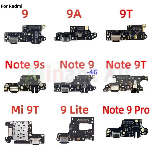 Cavi originali per Xiaomi Redmi Note 9 9A 9C 9T 4G 5G Pro Caricamento rapido Connettore della porta del caricatore USB Connettore Mic PCB Dock Cavo Flex