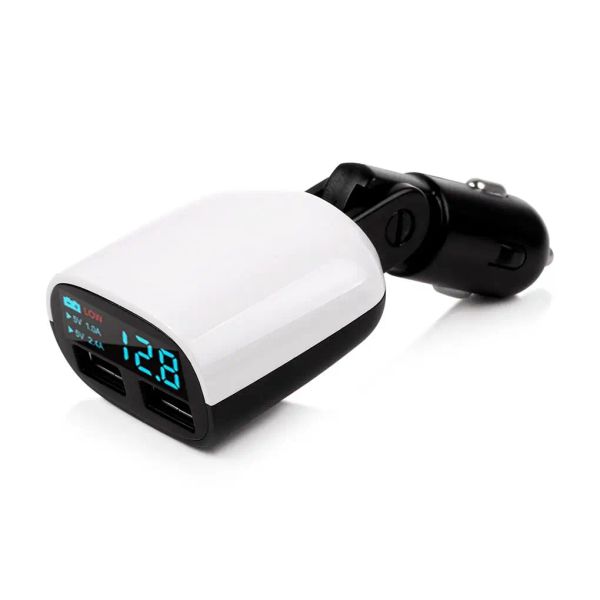 Chargers LED Display Car Charger WearResistant Monitor de tensão leve carregador portátil portátil Chargers para acessórios para automóveis