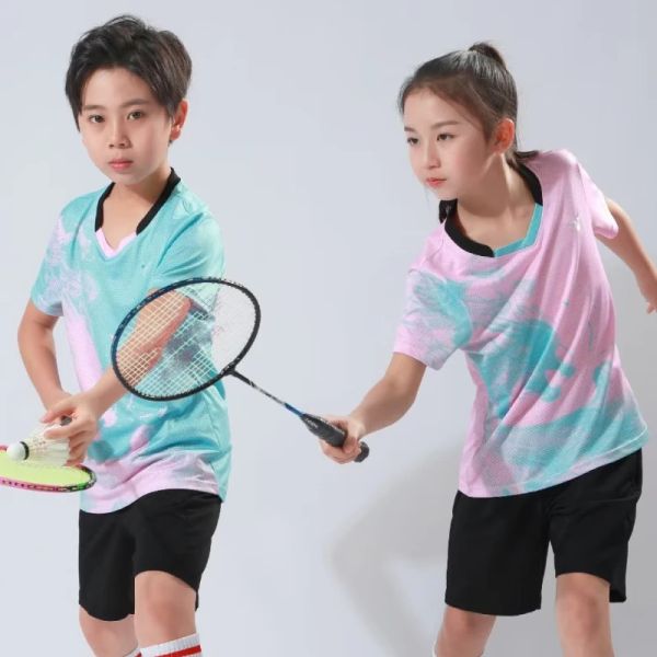 Jerseys Kids Tenis Tennis ping pong badminton camisa exercício de roupas esportivas de alta qualidade