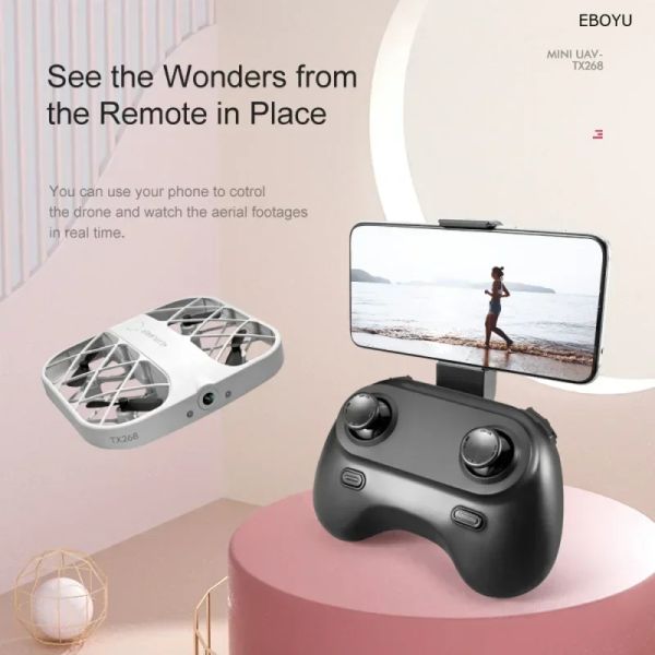 Drones H107Mini Pocket OVNU Small Remote Control Plano Toy Boy Drone 8K 4K Quadcopter com câmera Dron de transmissão em tempo real