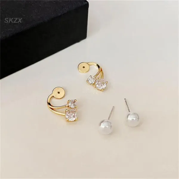 Bolzenohrringe Korean Elegante Perle Dekoration Gold Minimalist Ohrtropfen Modezubehör Silber