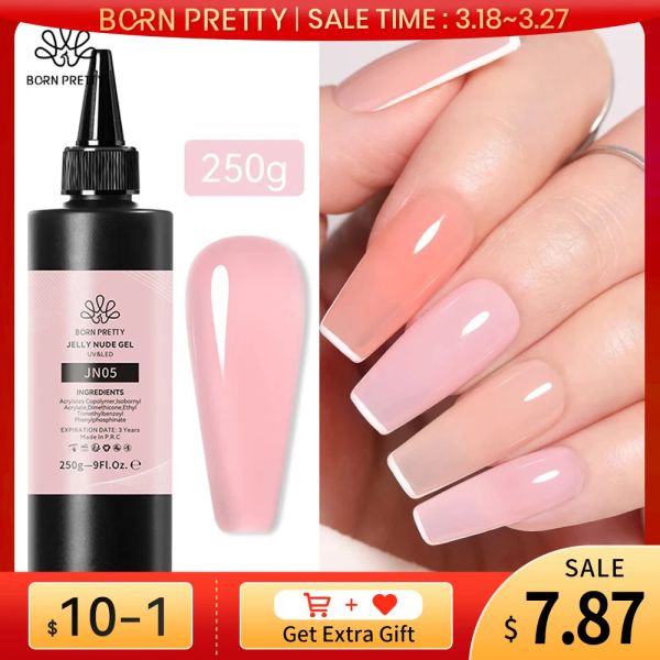 Gel nascido bonito 250g geléia nude rosa gel esmalte vermelho cristal vermelho translúcido color uil gel verniz semi -permanente em gel de gel UV