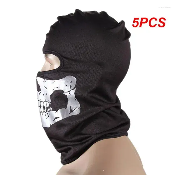 Bandanas 5pcs crânio impressão bandana balaclava tampa completa capa de face elástica de pesca ao ar livre caça a caminhada de ciclismo na cabeça mais quente