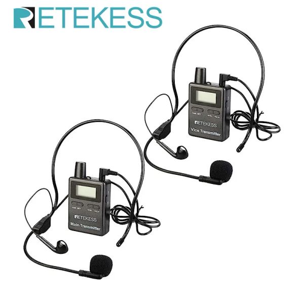 Штативы Retekess TT105 Wirless Tour Guide System System Riding Riding Talking Set Set 2 -го спикера для обучения верховой езды на лошадях 2.4G