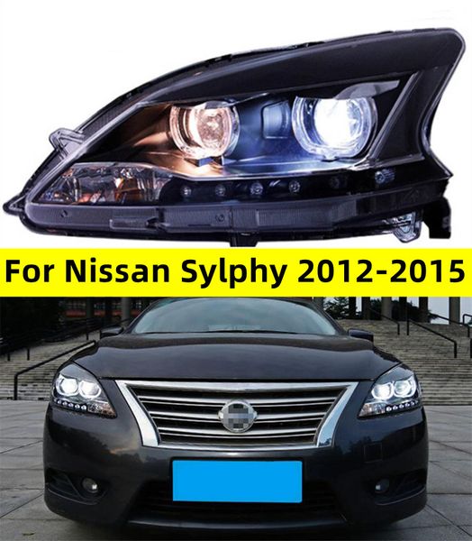 Automatische Scheinwerfer für Nissan Sylphy 2012-20 15 LED-Scheinwerfer Sequentielles Moving Drehsignal Light Frontlampe