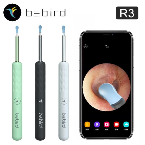 Фильтры Новый Bebird R3 Интеллектуальная визуальная ушная палочка Ультрафийна 3,5 мм объектив 300 Вт высокая точность мини -камера отоскопа борископ